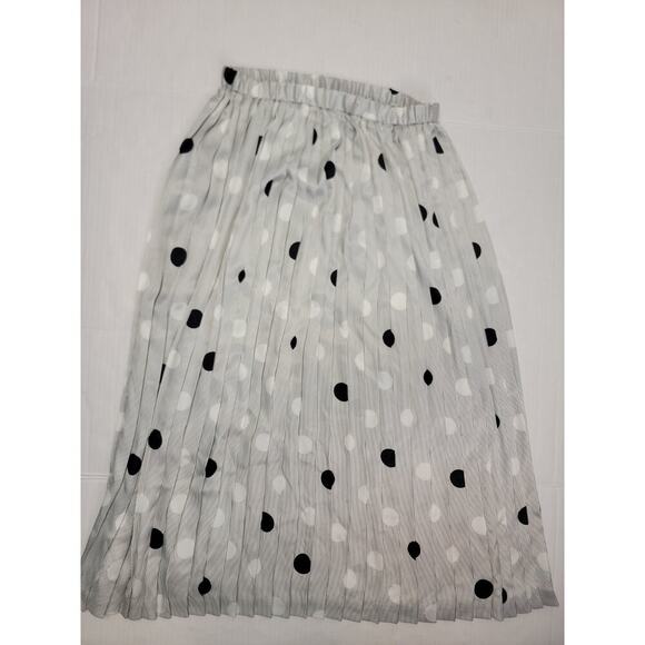 Vintage Evan Picone Set Women's Top 12/ Maxi Skirt 12 Pleated Polka Dot Striped - Picture 3 of 11